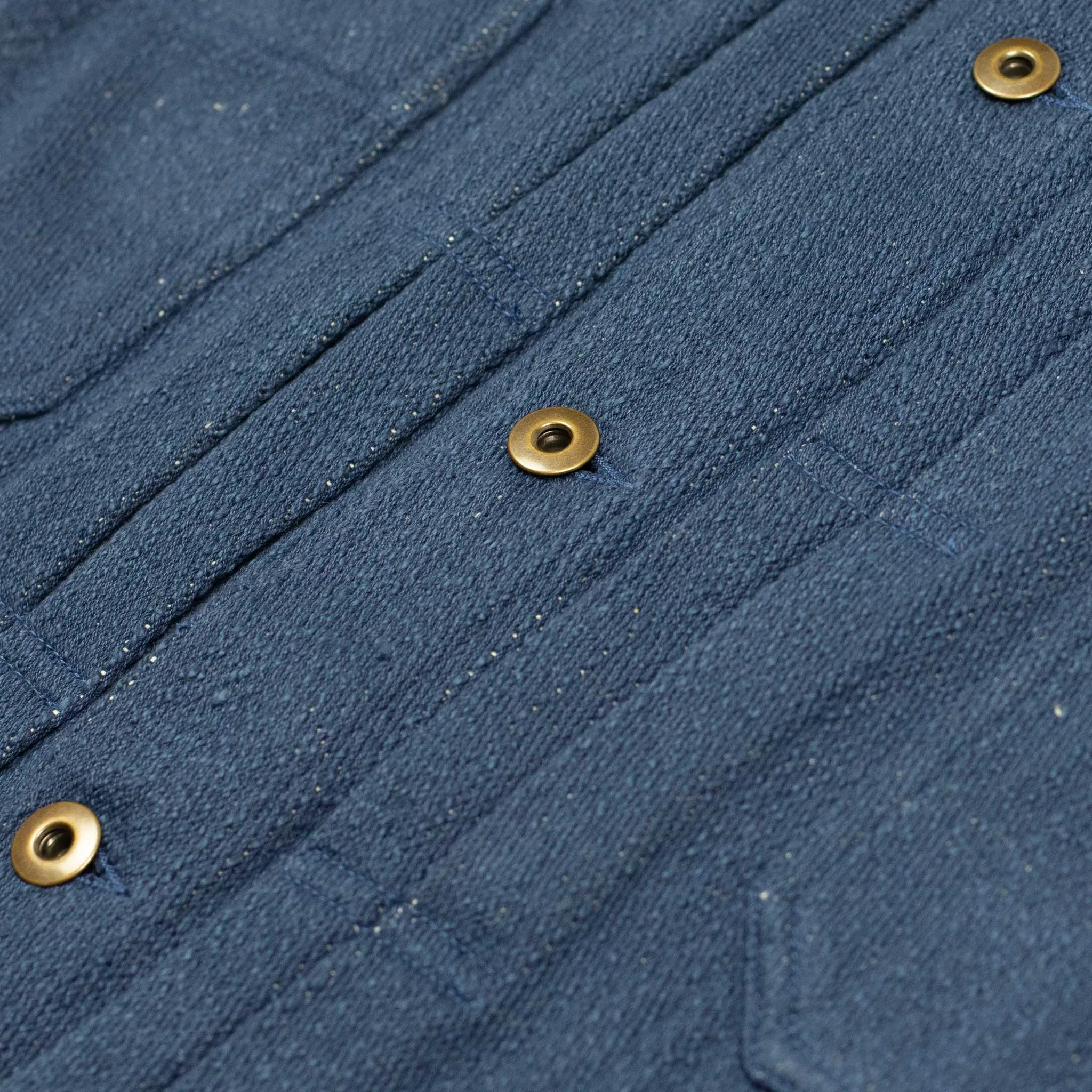 Type 2 trucker jacket in blue slubby handwoven cotton denim