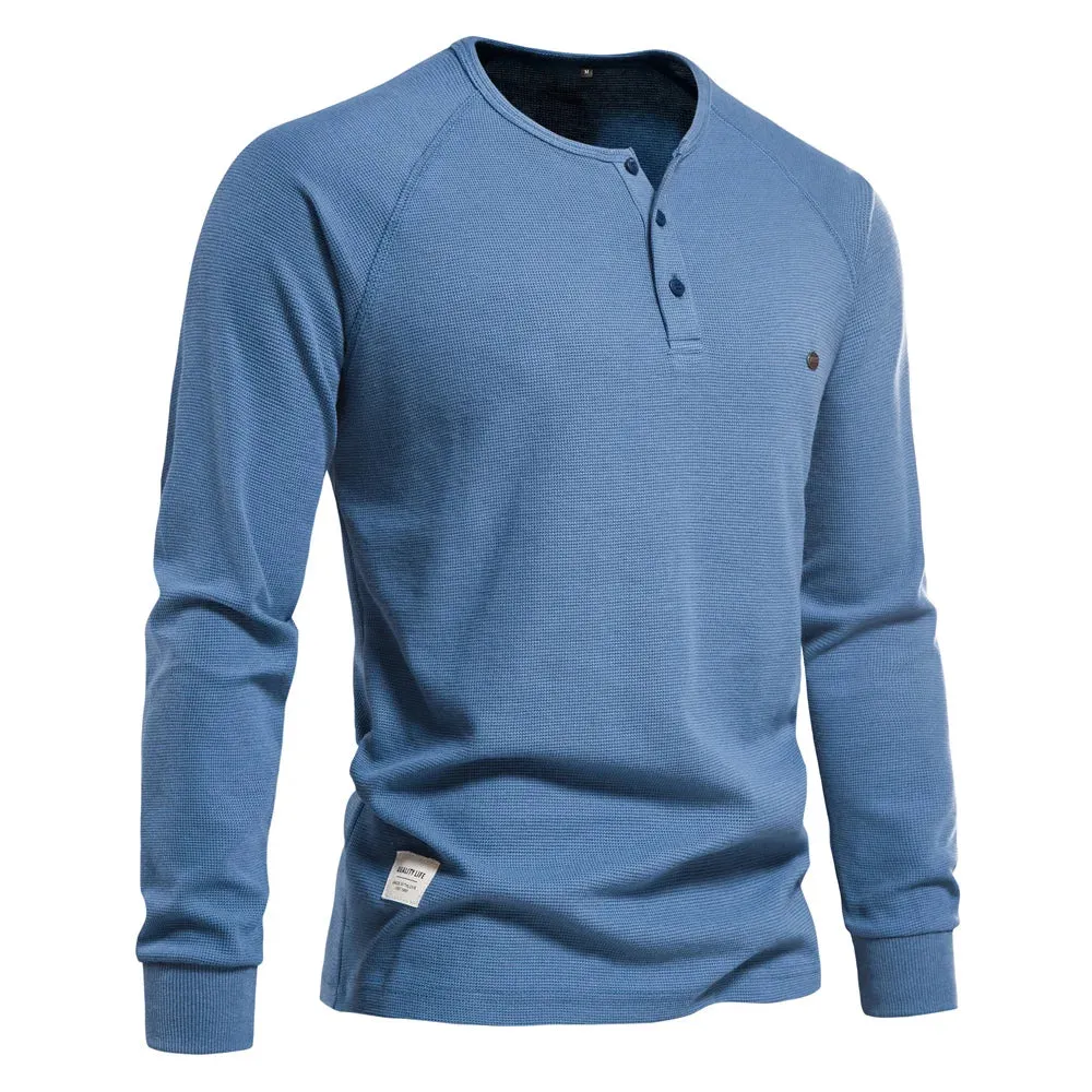West Louis Men Long Sleeve Basic Breathable Pullover Shirt