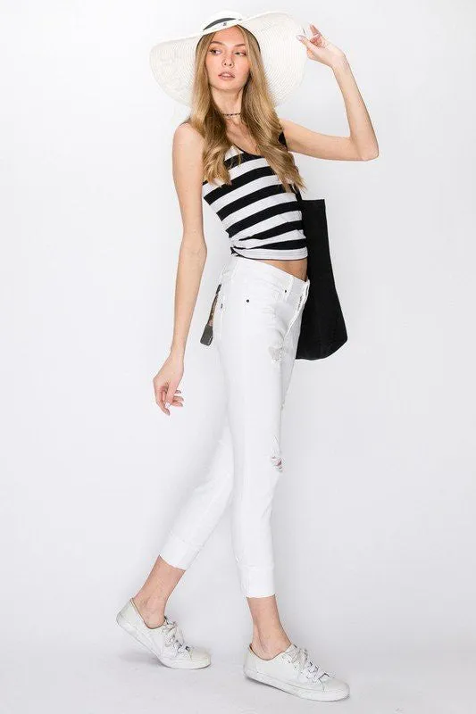 WIDE CUFFED WITH HEAVY FRONT DESTROY ANKLE SKINNY