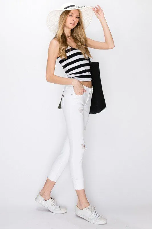 WIDE CUFFED WITH HEAVY FRONT DESTROY ANKLE SKINNY